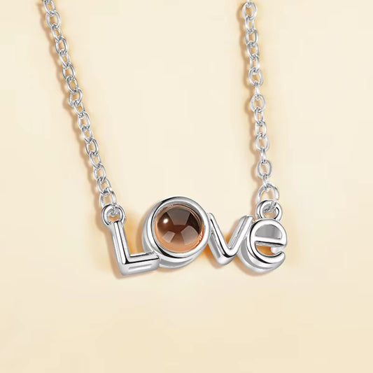 Projection Necklace 100 Languages I Love You Pendant Jewelry for Lover Girlfriend 2024 Trendy Couple Romantic Cute Accessories